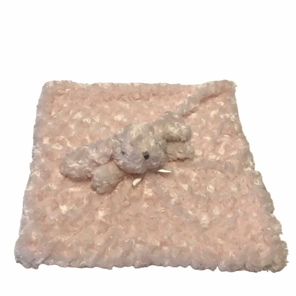 Blankets & Beyond Baby Lovey Pink Bunny Rabbit Security‎ Blanket Plush 15” X 15” - Picture 1 of 5